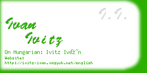 ivan ivitz business card